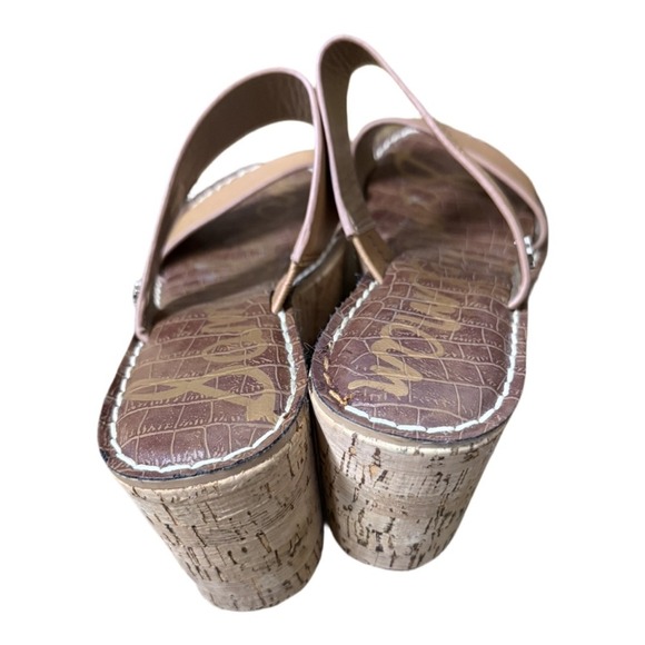 SAM EDELMAN Rydell Cork-wedge Leather Sandals, Brown In Saddle Brown Leather 8 - Picture 3 of 6